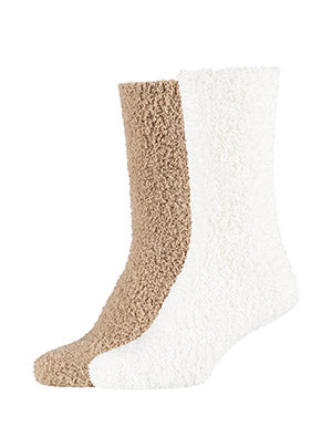 Camano - Cosy Socks - Bedsokken Fashion/  Taupe Ecru 2 Pack