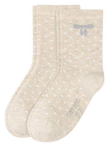 Camano - Kindersokken - Organische Katoen - Kleine Vierkanten - Met Kleine Stippen 2 Pack