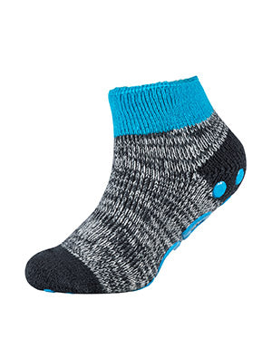 Camano - Kindersokken - Quarter - Warm Up - Antislip/ Anthracite - Blue Fog - Offwhite