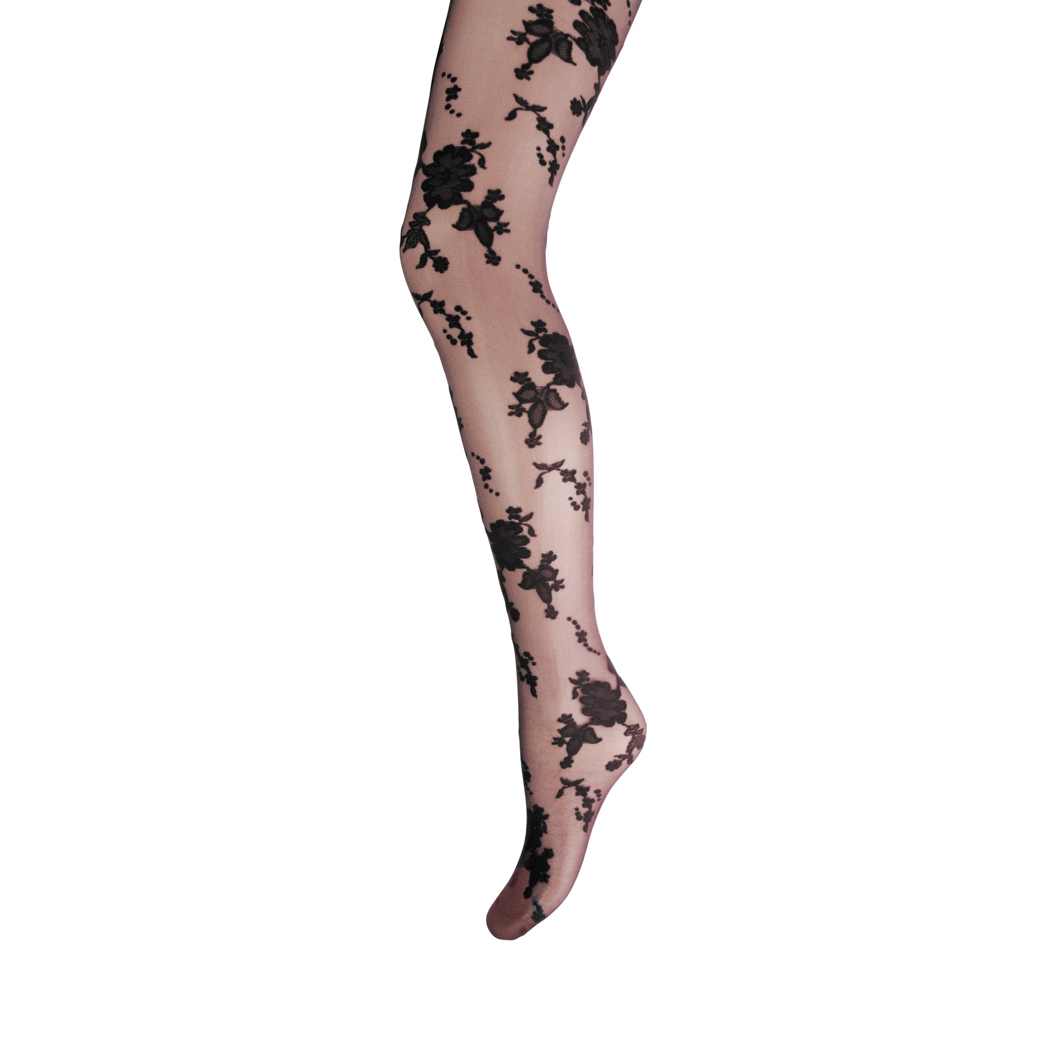 Marianne Fashion Panty - Bloemen/ Zwart 15 Den