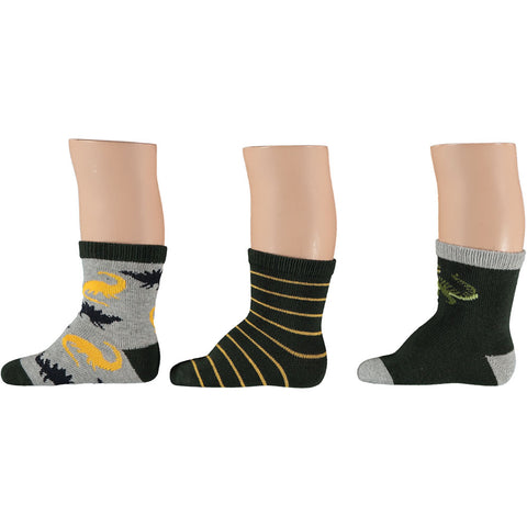 Apollo - Baby Sokken - Dino Design Kaki 3 Pack