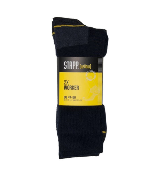 Stapp Yellow - Worker Sokken/ Zwart - Marine 2 Pack