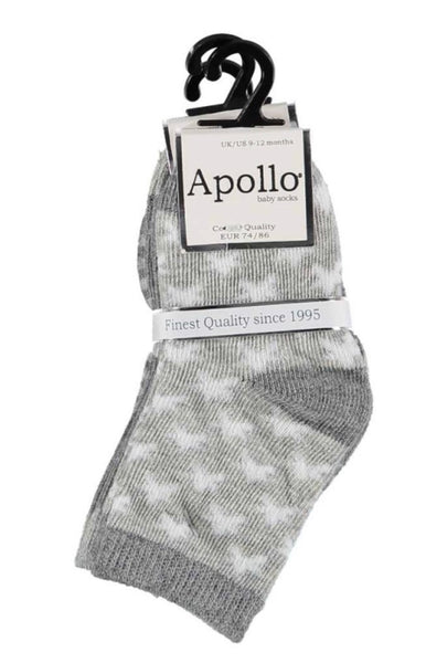 Apollo - Baby Sokken - Met Sterren & Strepen/ Grijs Navy 3 Pack