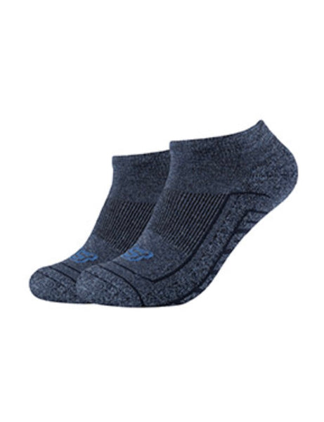 Skechers Sneaker - Badstofzool /  Jeans Moulinè - Light Grey - Black - China Blue