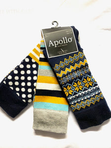 Apollo - Herensokken - Fashion - Ster Print/Geel