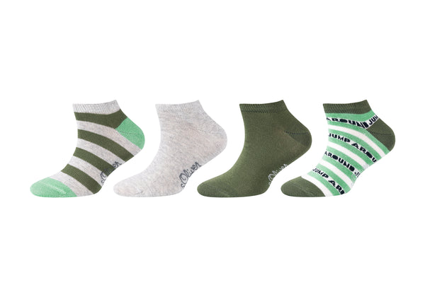 S.Oliver - Kinderen - Sneakersokken Organische Katoen/ Gevlekt - Gestreept - Hartjes  4 Pack