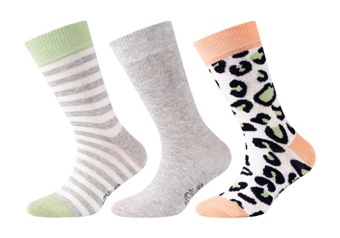 ﻿S.Oliver - Kindersokken Organische Katoen - Gevlekt & Strepen 3 Pack