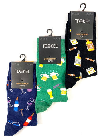 Teckel - Damessokken - 3 Designs - Limited Edition / Drinks - Voeding 3 Pack