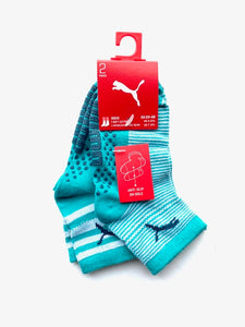 Puma Baby Sock - Antislip / Aqua Green 2 Pack
